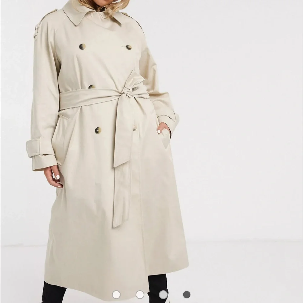 Beautiful classic long Asos Curve trench coat - Picture 2 of 10